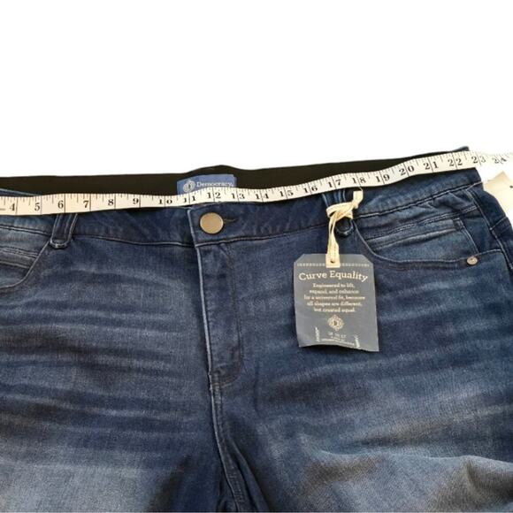 Democracy "Ab"solution® Blue Ankle Skimmer Distressed‎ Jean Plus Size 24 W New - Picture 10 of 15